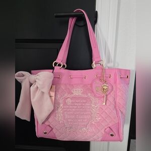 NWT Juicy Couture Juicy Tale Pink Quilted Tote Bag - Daydreamer